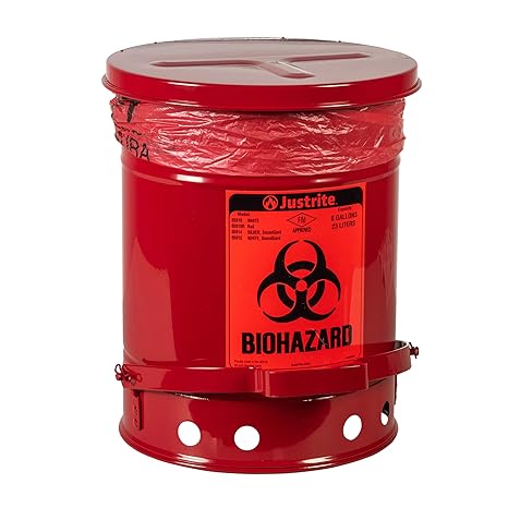 Justrite Biohazard Waste Container,15 in. W